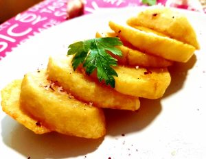 patatas papas fritas confitadas